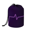 Purple Heartbeat Print Drawstring Makeup Bag