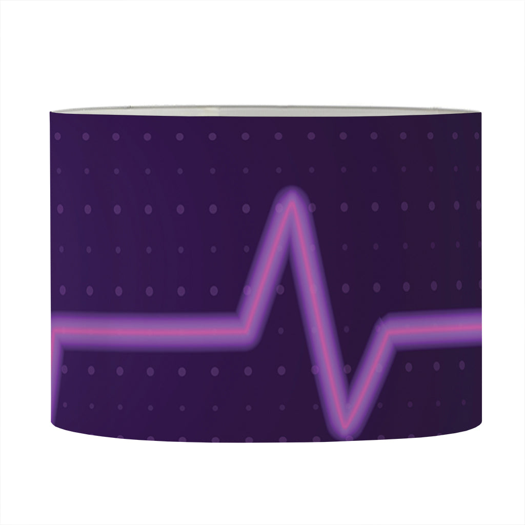 Purple Heartbeat Print Drum Lamp Shade