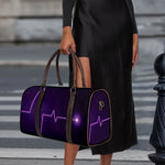 Purple Heartbeat Print Duffle Bag