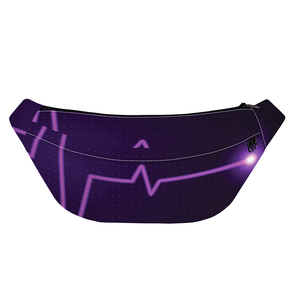 Purple Heartbeat Print Fanny Pack