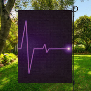 Purple Heartbeat Print Garden Flag