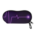 Purple Heartbeat Print Glasses Case