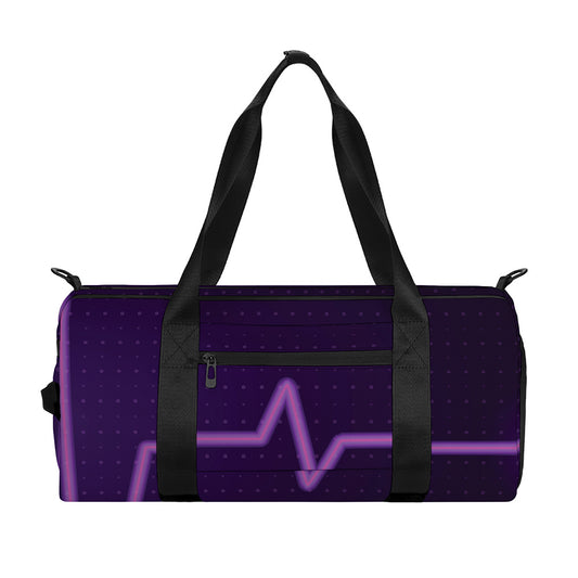 Purple Heartbeat Print Gym Bag