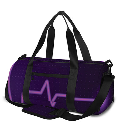 Purple Heartbeat Print Gym Bag