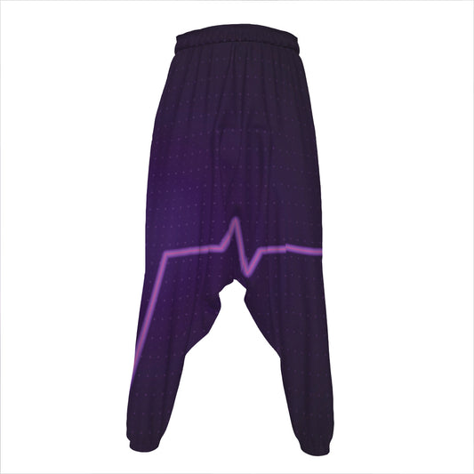 Purple Heartbeat Print Hammer Pants