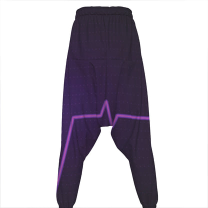 Purple Heartbeat Print Hammer Pants
