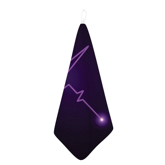 Purple Heartbeat Print Hand Towel
