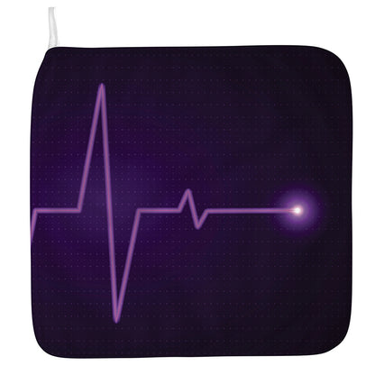 Purple Heartbeat Print Hand Towel