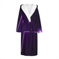 Purple Heartbeat Print Hooded Bathrobe