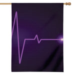 Purple Heartbeat Print House Flag