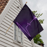 Purple Heartbeat Print House Flag