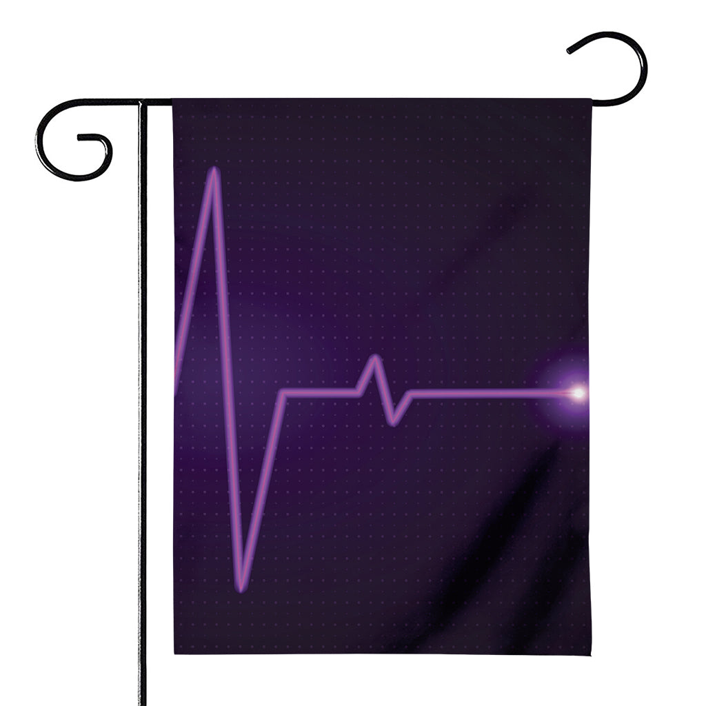 Purple Heartbeat Print House Flag