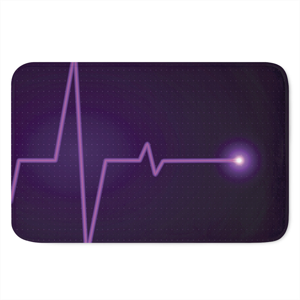 Purple Heartbeat Print Indoor Door Mat