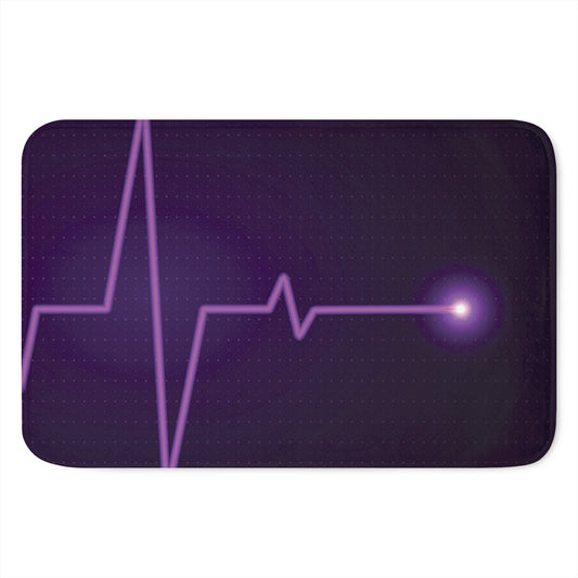 Purple Heartbeat Print Indoor Door Mat