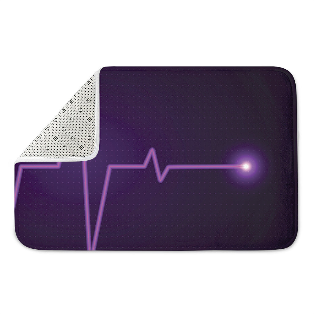 Purple Heartbeat Print Indoor Door Mat