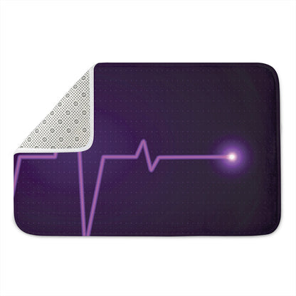 Purple Heartbeat Print Indoor Door Mat