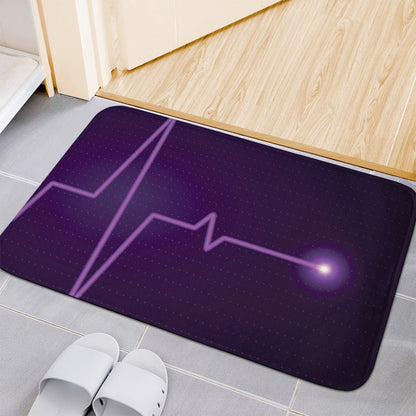 Purple Heartbeat Print Indoor Door Mat