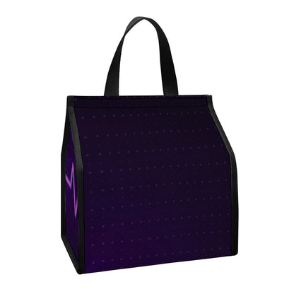 Purple Heartbeat Print Insulated Lunch Tote