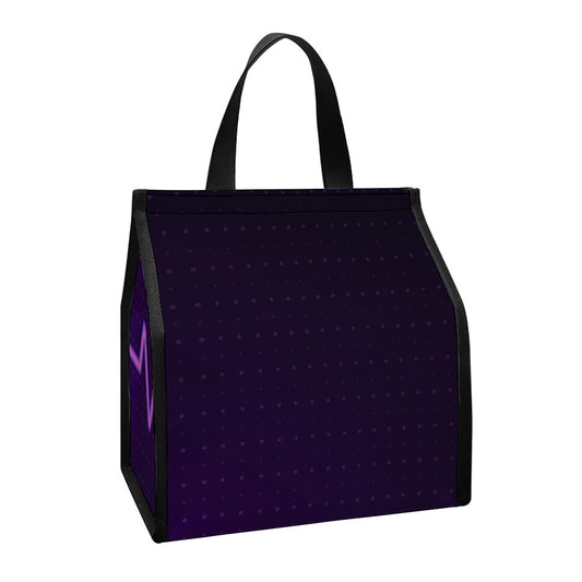 Purple Heartbeat Print Insulated Lunch Tote