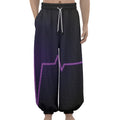 Purple Heartbeat Print Lantern Pants