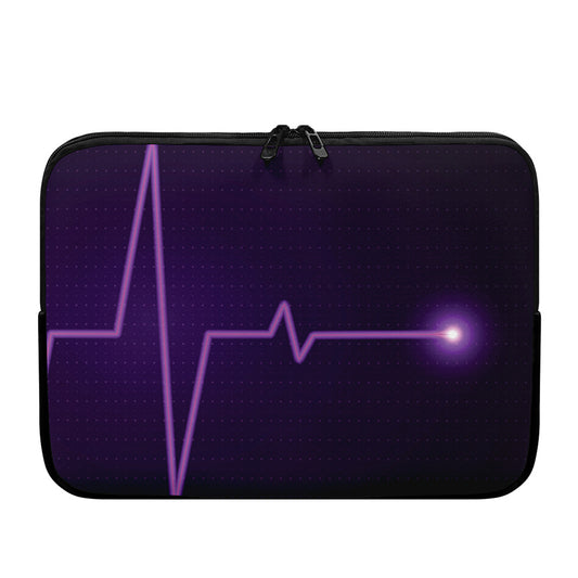 Purple Heartbeat Print Laptop Sleeve