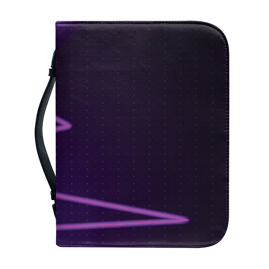 Purple Heartbeat Print Leather Bible Cover