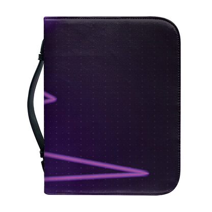 Purple Heartbeat Print Leather Bible Cover