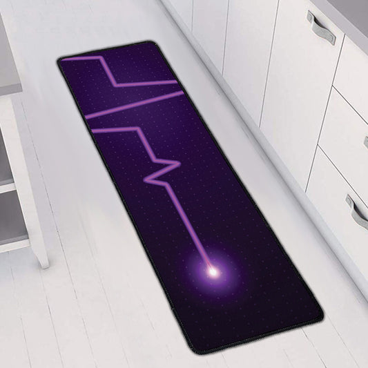 Purple Heartbeat Print Long Kitchen Mat
