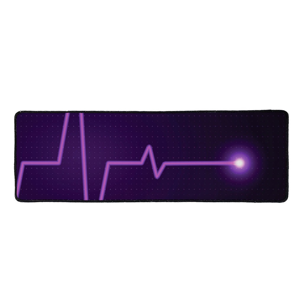 Purple Heartbeat Print Long Kitchen Mat