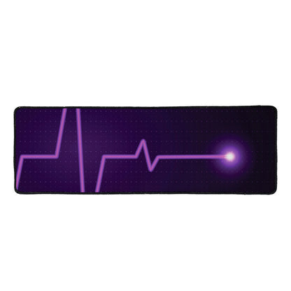 Purple Heartbeat Print Long Kitchen Mat