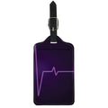 Purple Heartbeat Print Luggage Tag