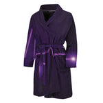 Purple Heartbeat Print Men's Bathrobe