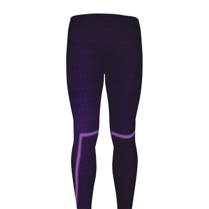 Purple Heartbeat Print Men's leggings