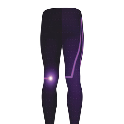 Purple Heartbeat Print Men's leggings
