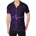 Purple Heartbeat Print Men's Shirt
