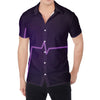 Purple Heartbeat Print Men's Shirt