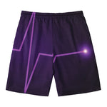Purple Heartbeat Print Men's Swim Trunks