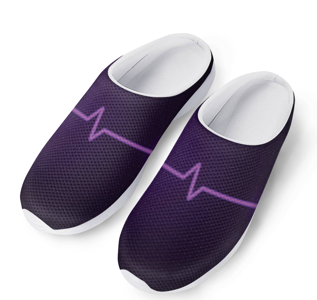 Purple Heartbeat Print Mesh Casual Shoes