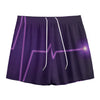 Purple Heartbeat Print Mesh Shorts