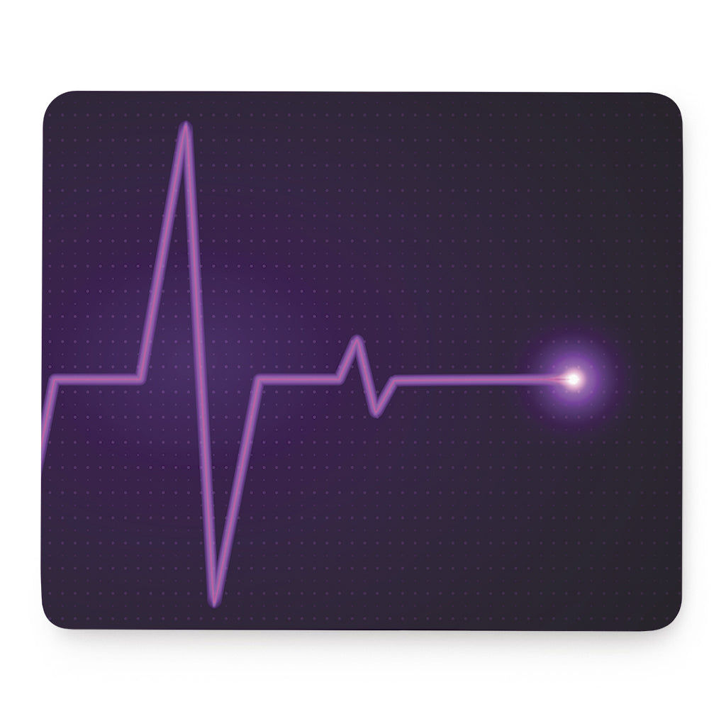 Purple Heartbeat Print Mouse Pad