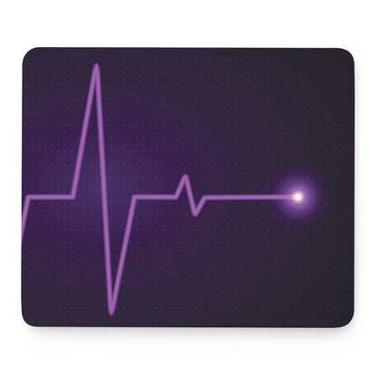 Purple Heartbeat Print Mouse Pad