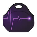Purple Heartbeat Print Neoprene Lunch Bag