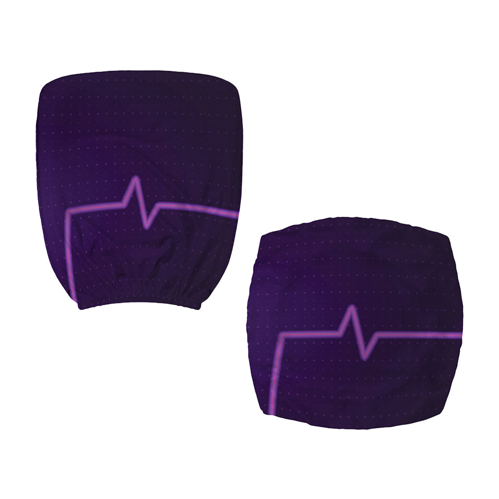 Purple Heartbeat Print Office Chair Cover