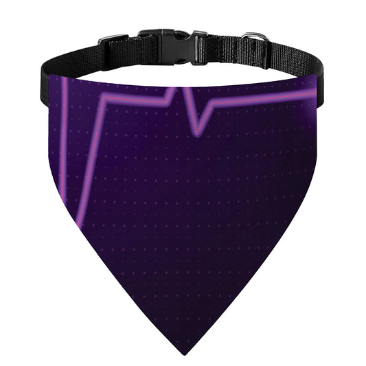 Purple Heartbeat Print Over The Collar Dog Bandana