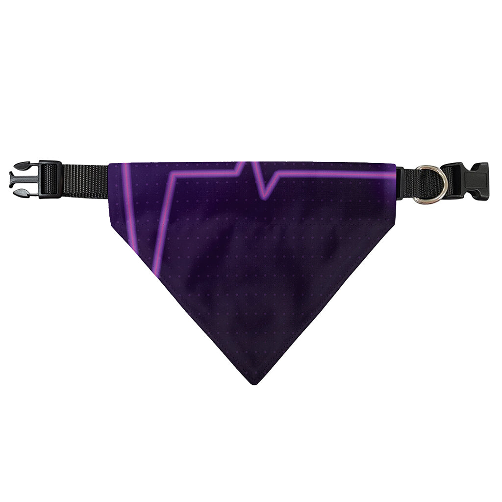 Purple Heartbeat Print Over The Collar Dog Bandana