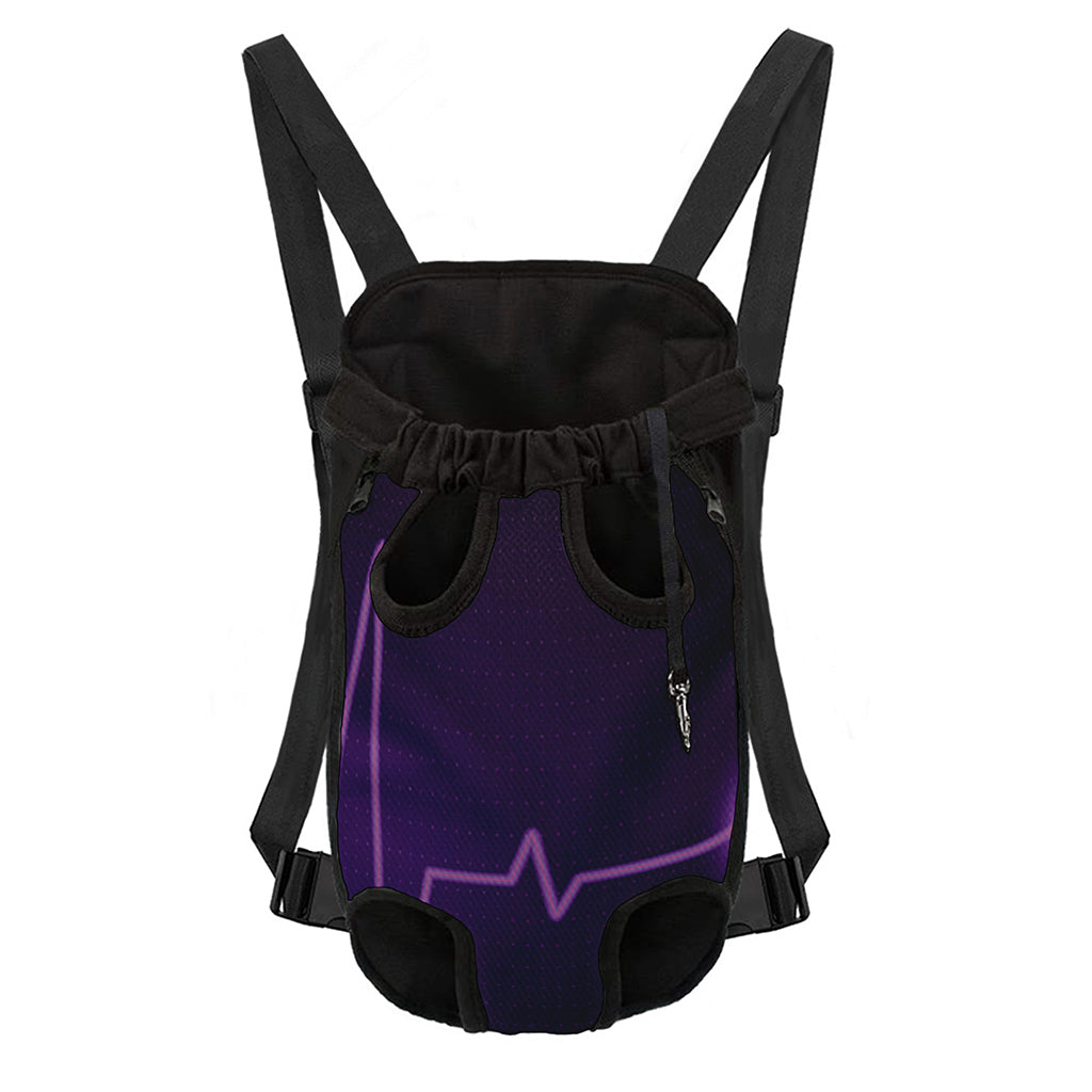 Purple Heartbeat Print Pet Carrier Backpack