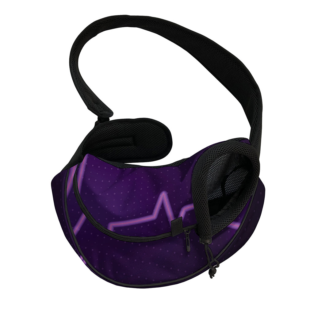Purple Heartbeat Print Pet Sling Carrier