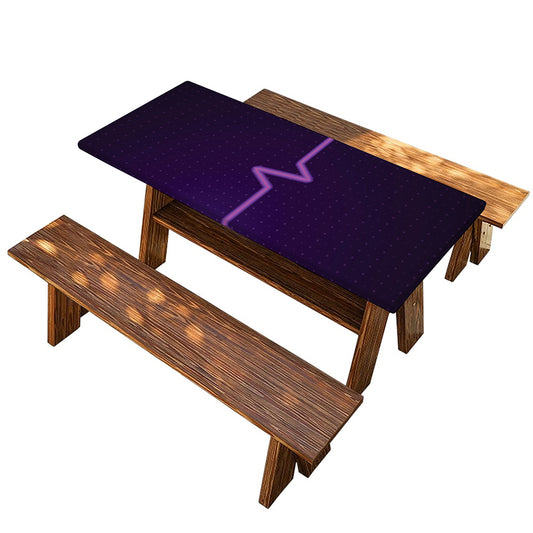 Purple Heartbeat Print Picnic Table Cover