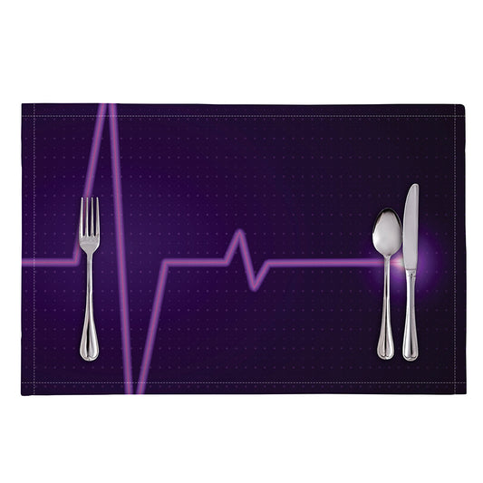 Purple Heartbeat Print Placemat