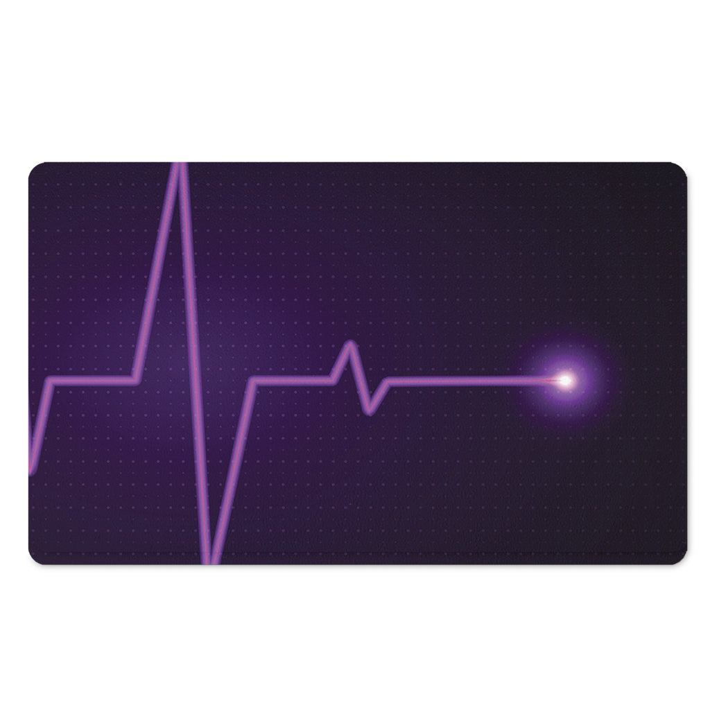 Purple Heartbeat Print Polyester Doormat